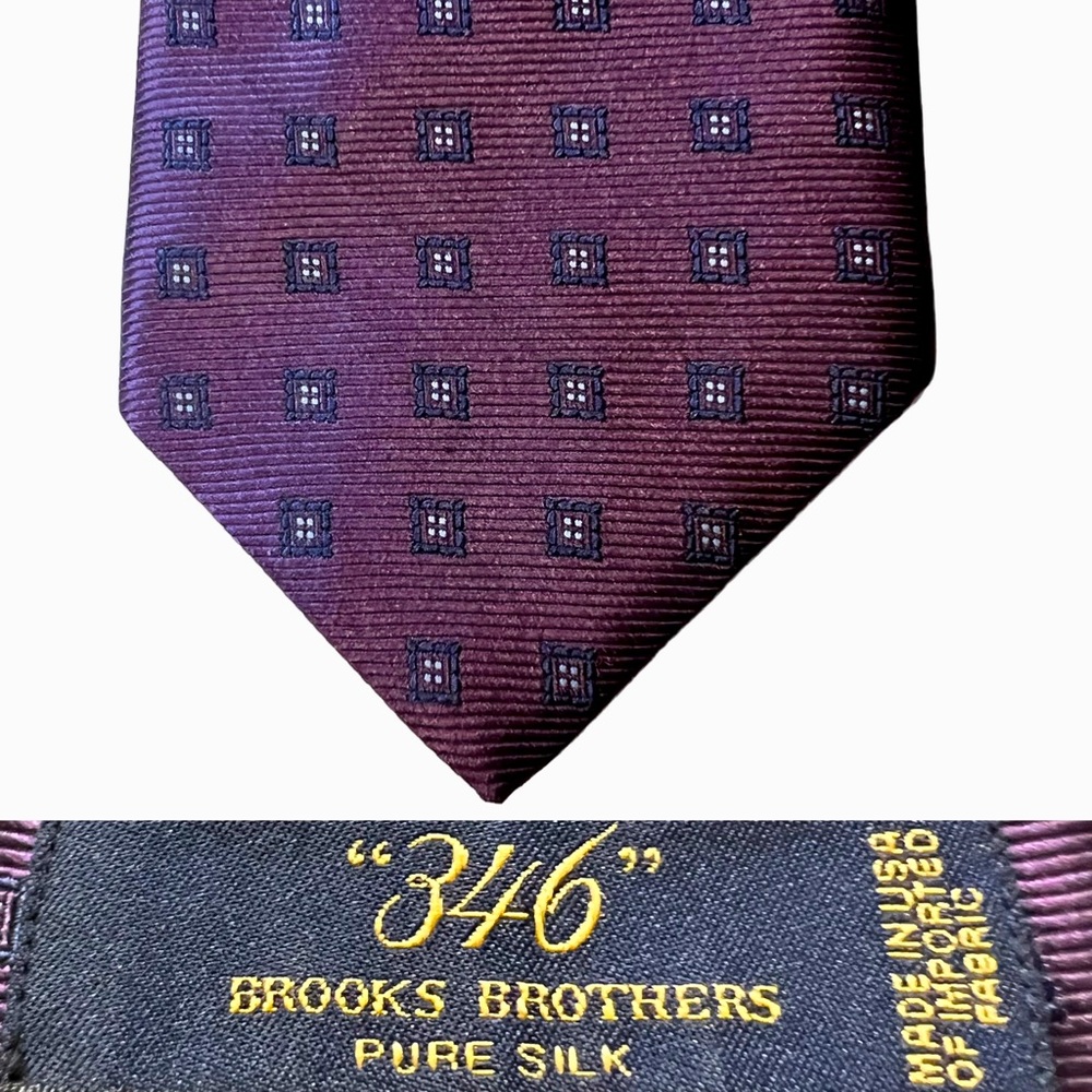 Brooks Brothers Silk Mens Tie Plum and Navy